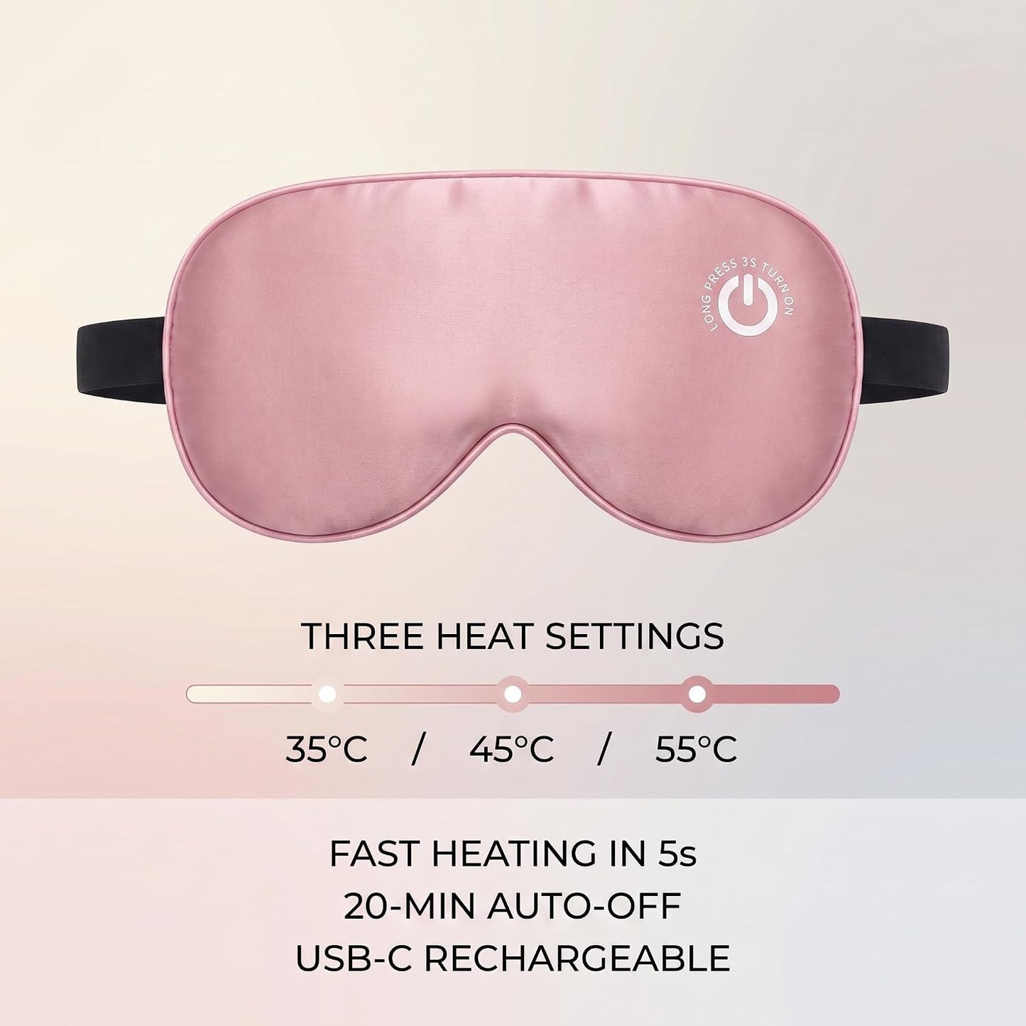 Heated Eye Mask for Dry Eyes, Cordless Rechargeable Warm Compress with 100% Mulberry Silk Cover, 3 Heat Settings, 20-Min Auto-Off, FSA-HSA Eligible Eye Mask for Home, Office & Travel