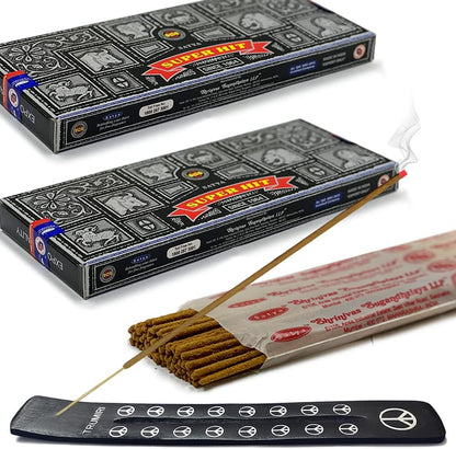 TRUMIRI Incense Stick Holder Bundle with Satya Sai Baba Nagchampa 250g Bulk Incense Sticks Nag Champa Agarbatti - Pack of 1 (Approx 250 Insence-Sticks)