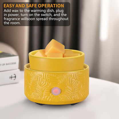Ceramic Wax Melt Warmer, Fragrance Wax Warmer 4-in-1 Electric Candle Wax Melter and Wax Cubes for Home Office Bedroom Aromatherapy Essential Oil Burner is Birthday Gifts for Women Mom Girl(Dark Brown)
