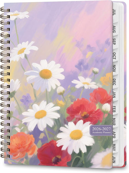 Planner 2026-2027, Weekly and Monthly Calendar Planner, JUL 2026 - JUN 2027 | A5(6.3'' x 8.5''), Hardcover, Agenda Book, Sprial Bound, Inner Pocket, Office and School Use