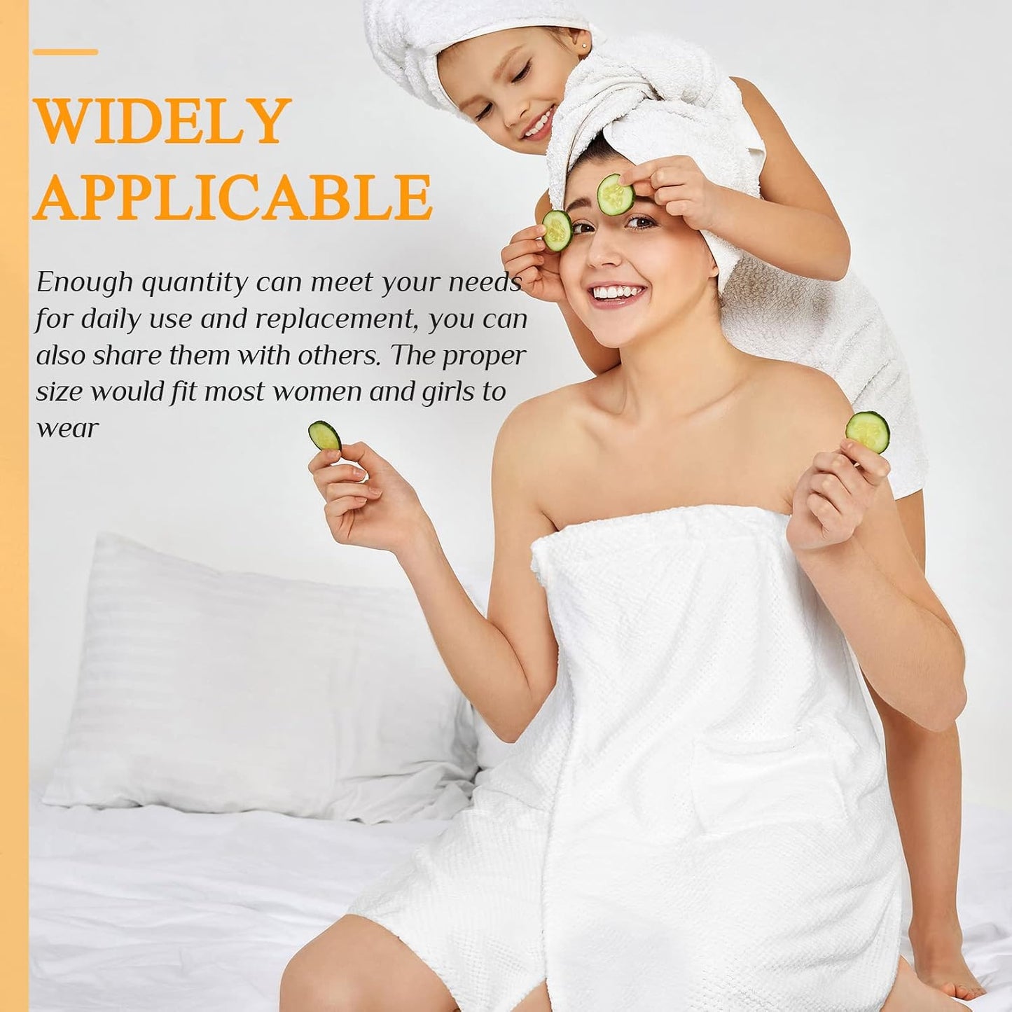 Tigeen 4 Pcs Spa Wraps for Women Waffle Spa Robe with Pocket Adjustable Closure Lightweight Towel Wraps for Bath Shower(Black)
