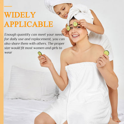 Tigeen 4 Pcs Spa Wraps for Women Waffle Spa Robe with Pocket Adjustable Closure Lightweight Towel Wraps for Bath Shower(Black)