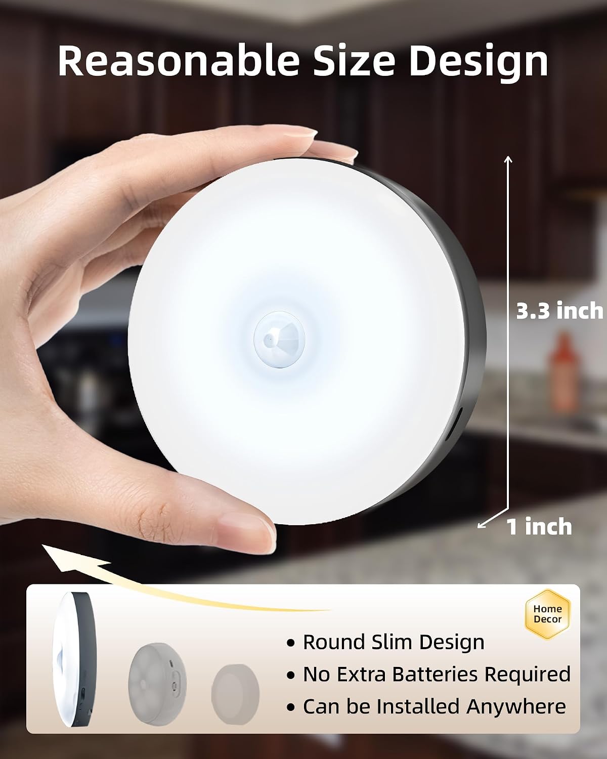 EZVALO RGB Under Cabinet Puck Lights with Remote, Motion Sensor Lights