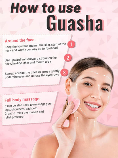 Deciniee Gua Sha Face Roller Tools: Jade Roller Facial Tools for Skin Care - Facial Massager for Face, Eyes, Neck, Relieve Fine Lines and Wrinkles