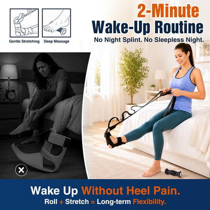comness Plantar Fasciitis Relief Kit – Foot Stretcher and Foot Massager Roller, Stretch and Roll Routine for Heel Pain,Arch Pain, Simple At-Home Daily Foot Care