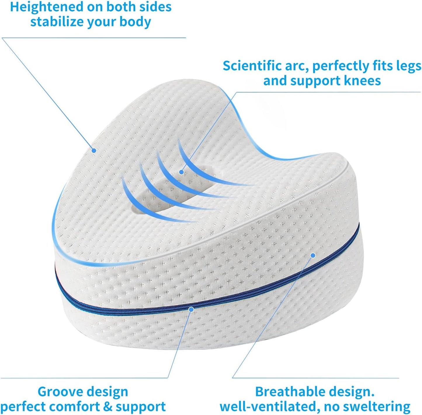 Vertdens Leg Pillow, Knee Pillow for Side Sleepers, Leg Pillows for Sleeping, Knee Cushion for Sleeping,Suitable for Relieving Leg, Back, Knee Pain