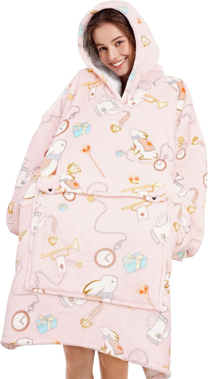 Narecte Cozy Oversized Blanket Hoodie Wearable Blanket Adults Soft Hooded Blanket Hoodie Birthday Gifts for Women Christmas - Colors A