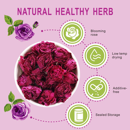 Goofoo Lanfei Dried Edible Whole Rose Buds Loose Leaf Herbal Tea 1.8 Oz