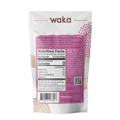 Waka Instant Raspberry Green Tea Powder, 0.45 oz Travel Pack