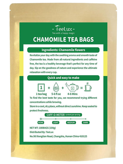 TeeLux Milk Thistle Tea Bags, Natural Milk Thistle Seed Tea, Mild & Mellow Taste, Caffeine Free, 100 Count