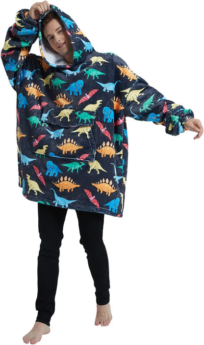 Fiosnow Sun and Moon Blanket Hoodies for Women and Men Adult Oversize Wearable Blanket Hoodies for Soft and Warm