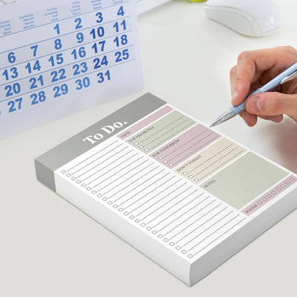 Spakon 300 Sheets Daily to Do List Notepad Notebook Library Card to Do Planner Checklist Memo Writing Pad Schedule Reminder Office Homework Planner for Task, 6" x 8(Classic,White)