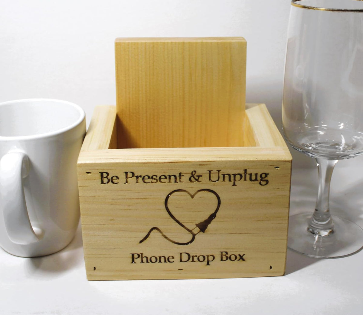 NEW! Unplug Cell Phone Drop Box - Great for the dinner table or night stand. Holds up to 4 phones vertically! Handcrafted in the USA! From Hidden Pond Gardens a net zero company.