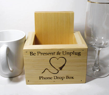 NEW! Unplug Cell Phone Drop Box - Great for the dinner table or night stand. Holds up to 4 phones vertically! Handcrafted in the USA! From Hidden Pond Gardens a net zero company.