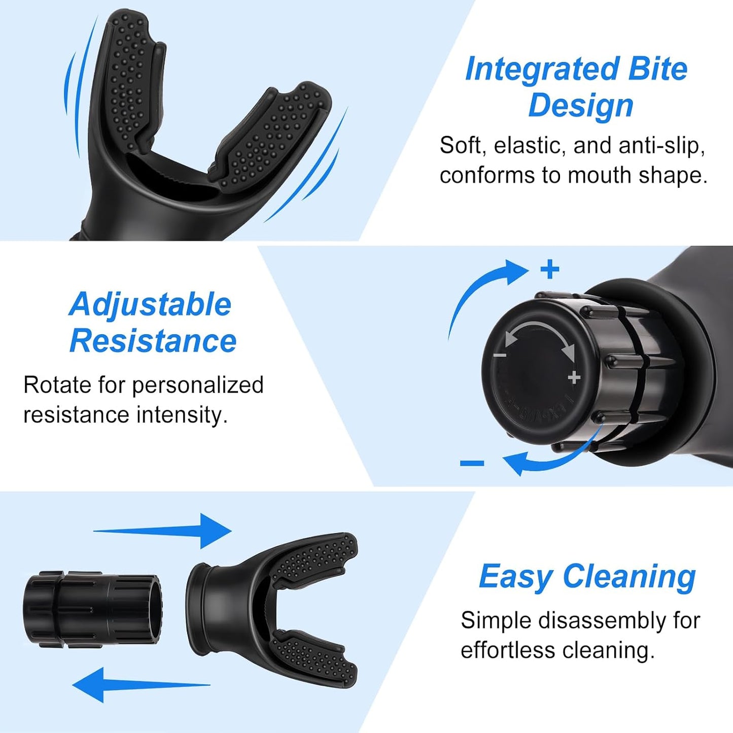 TEAWOO 3 PCS Portable Breathing Trainer with Adjustable Resistance Settings