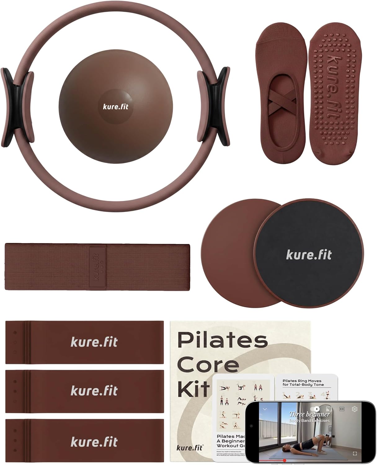 Pilates Kit for Women – Home Pilates Equipment Set with Ring, Ball & Resistance Bands | Pilates Starter Kit with Accessories in Gift Box