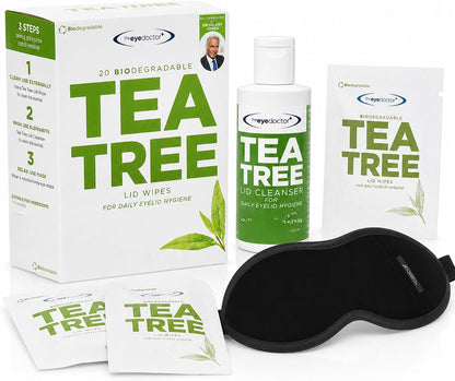 The Eye Doctor Featuring Sterileyes - Antibacterial Hot Eye Compress for Dry Eye, Blepharitis and MGD with a Removable Cover. Cold Compress, Includes 6 Eyelid Wipes