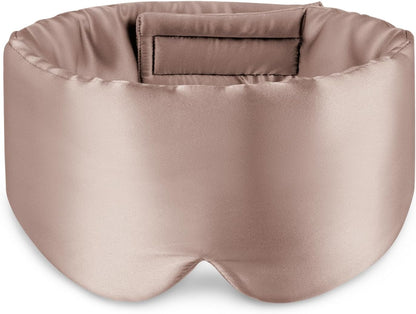 Zenssia 100% Mulberry Silk Sleep Mask Eye Mask for Man and Woman with Adjustable Headband, Full Size Large Sleep Mask & Blindfold for Total Blackout for All Night Sleep, Travel & Nap- Black