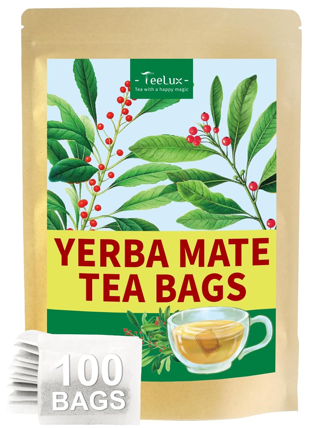 TeeLux Milk Thistle Tea Bags, Natural Milk Thistle Seed Tea, Mild & Mellow Taste, Caffeine Free, 100 Count