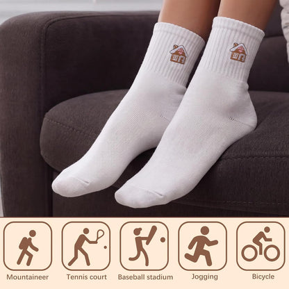Eurzom 10 Pairs Socks Womens Crew Elastic Ankle Length Cotton Socks Aesthetic Cute Lightweight Low Cut Gifts for Women - Colors A