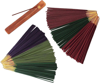 Hosley 320 Assorted Incense Sticks with Holder Eucalyptus, Fresh Bamboo, Lavender, Myrrh, Lavender Chamomile, Vanilla, Citrus, Dragon Blood Idea for Home, Wedding, Spa, Meditation & Aromatherapy