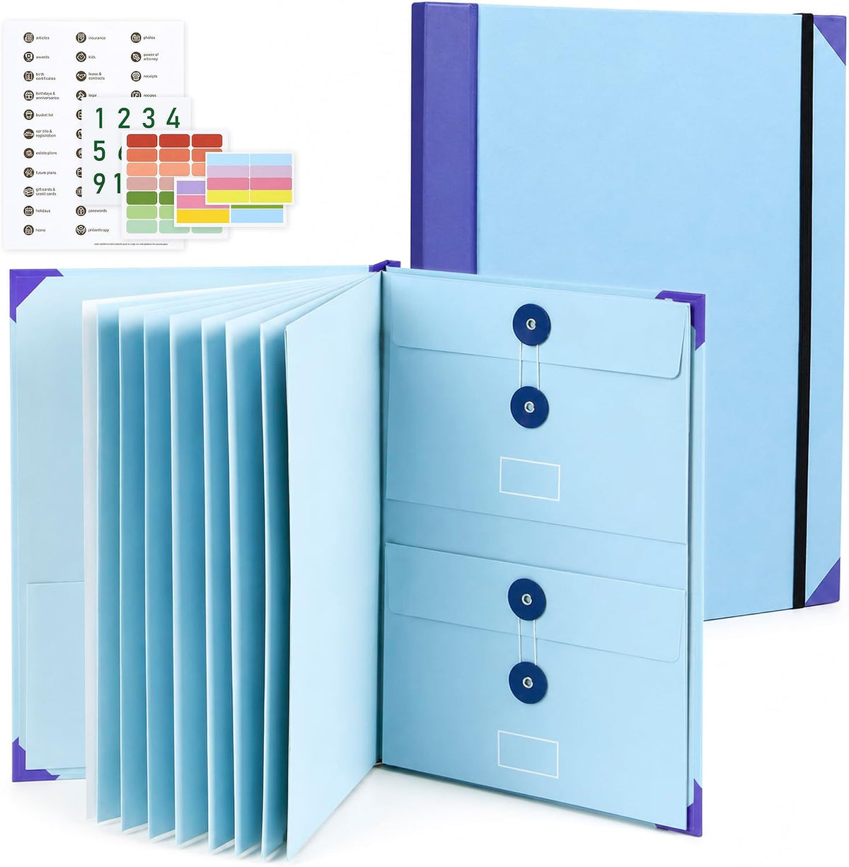 Estate Planning Binder, Document Organizer, Emergency Records File (Blue)