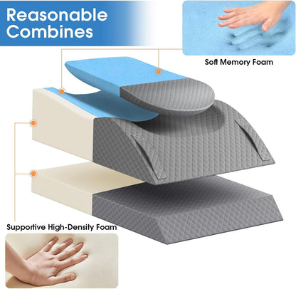 TranquilRelax Leg Elevation Pillows for After Surgery, Wedge Pillow, Grey