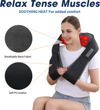 UFFAE Shiatsu Neck and Back Massager with Heat, Electric Deep Tissue Kneading Neck and Shoulder Massage (NOT Cordless)