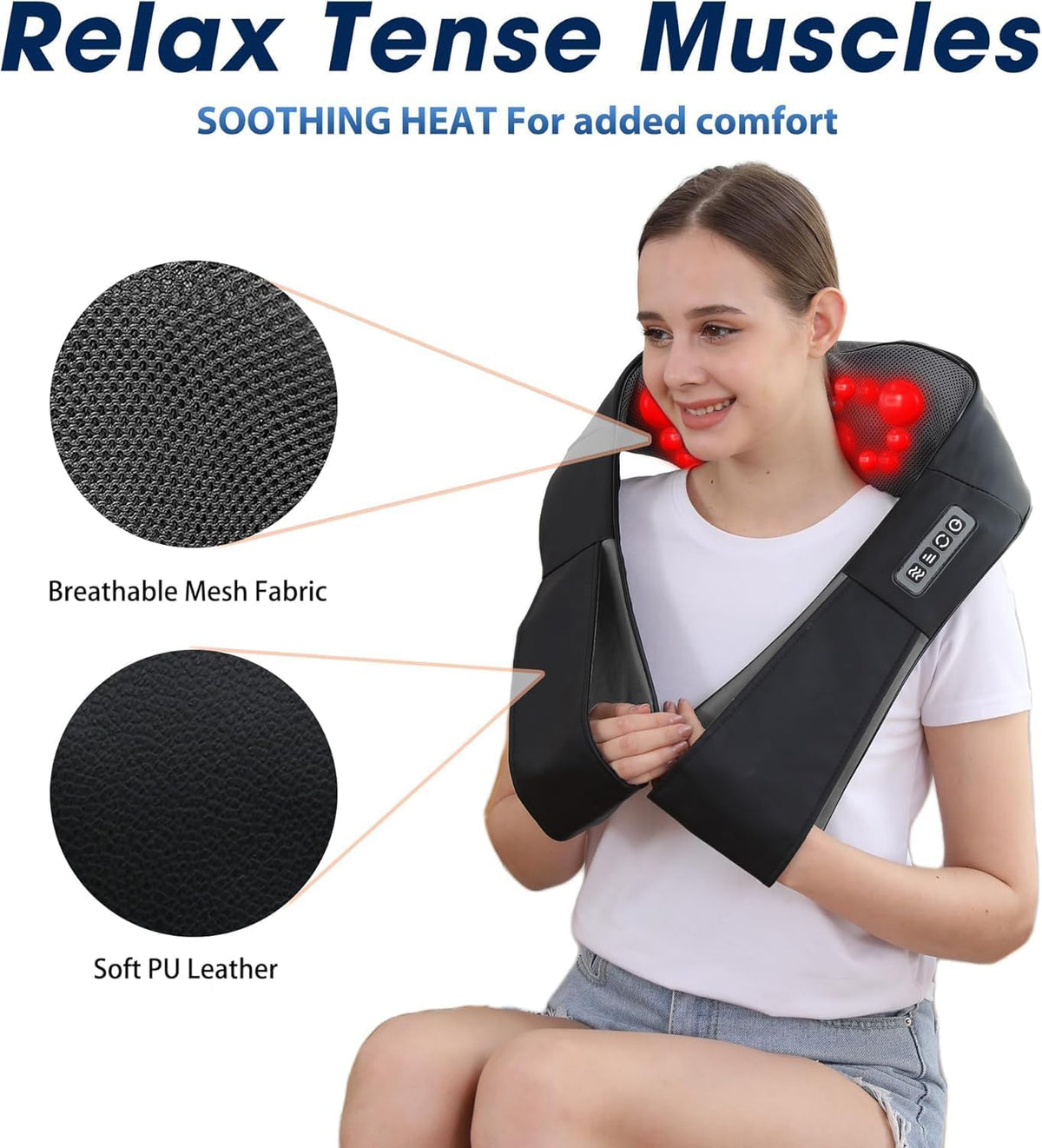 UFFAE Shiatsu Neck and Back Massager with Heat (NOT Cordless)