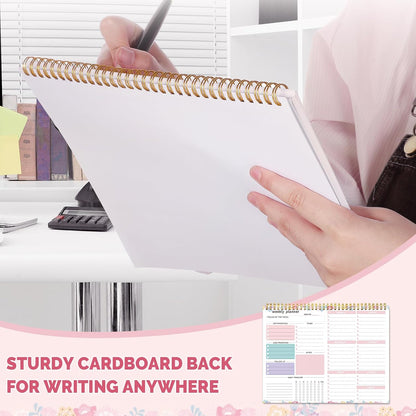 Weekly To Do List Notepad, 8.5''x11'' Weekly Desk Planner with 52 Tear Off Sheets Undated Weekly Planner Habit Tracker & Productivity Organizer for Home and Work, Pink