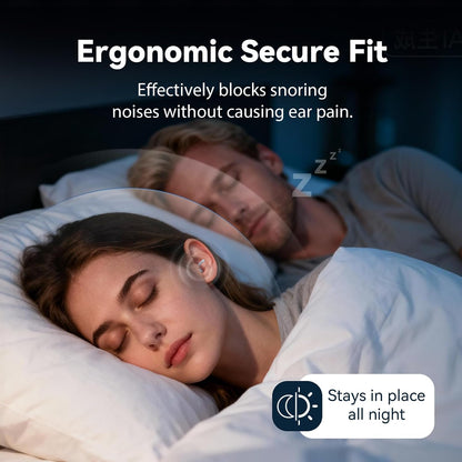Ear Plugs for Sleeping, Reusable Soft Silicone Earplugs for Noise Reduction (35dB) Hearing Protection, 3D Oval Design for Side Sleepers, Noise Cancelling Earbuds, 2 Pairs (S + M/L)