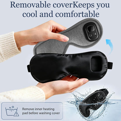 Cordless Heated Eye Mask-4 Heat Levels & 4 Timers Heated Eye Mask Rechargeable for Dry Eyes Warm Compress for Eyes Home Office Travel Sleep Soft Adjustable Portable Eye Mask Gift for Women Men