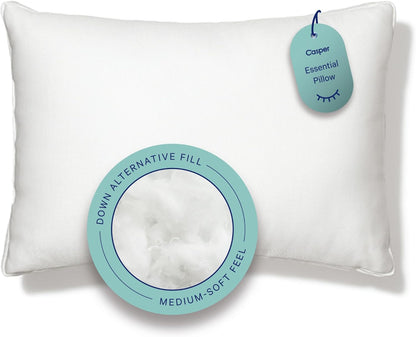 Casper Sleep Essential Cooling Foam Pillow, Standard Size – Firm Memory Foam with Cooling Cover, Supports Side Sleepers, Breathable & Pressure-Relieving