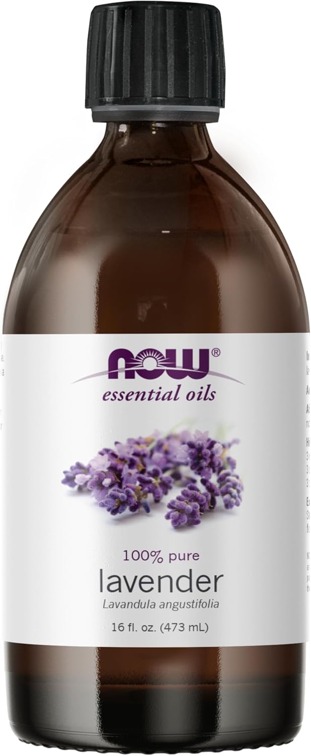 NOW Essential Oils, Lavender Oil, Soothing Aromatherapy Scent, Steam Distilled, 100% Pure, Vegan, Child Resistant Cap, 4-Ounce