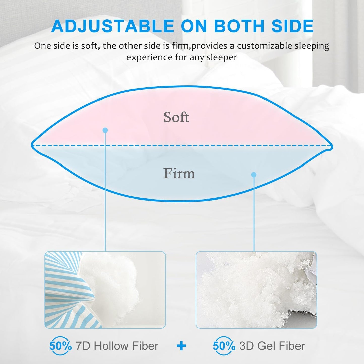 EIUE Hotel Collection Bed Pillows for Sleeping 2 Pack Queen Size，Pillows for Side and Back Sleepers,Super Soft Down Alternative Microfiber Filled Pillows,20 x 30 Inches