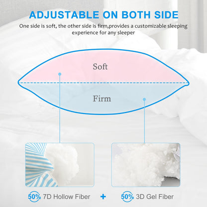 EIUE Hotel Collection Bed Pillows for Sleeping 2 Pack Queen Size，Pillows for Side and Back Sleepers,Super Soft Down Alternative Microfiber Filled Pillows,20 x 30 Inches