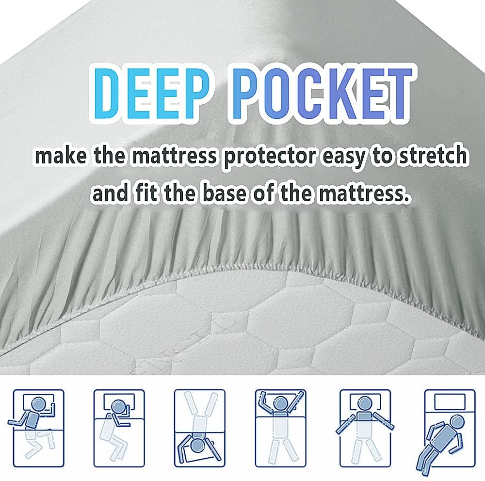 MATBEBY Queen Size Mattress Pad - Cooling Breathable Mattress Topper, Quilted Fitted Mattress Protector, Pillow Top Mattress Cover with 8-21" Deep Pocket, Soft, Machine Washable, White, 60x80 Inches