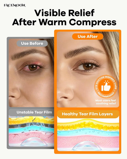 Cordless Heated Eye Mask for Dry, Tired Eyes, Hot Compress with Flaxseed Nose Bridge for Better Blackout & Focused Warmth, Rechargeable Warm 3 Heat Levels, 4 Timers, No Microwave Needed, Pink