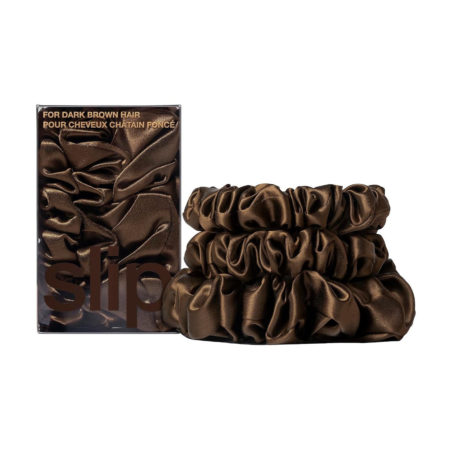 slip Back to Basics Black Midi & Large Scrunchie Set | Includes 2 Midi & 1 Large Pure Silk Scrunchies | 100% Mulberry Silk, Anti-Crease, Gentle on Hair, Prevents Breakage | Stylish & Durable