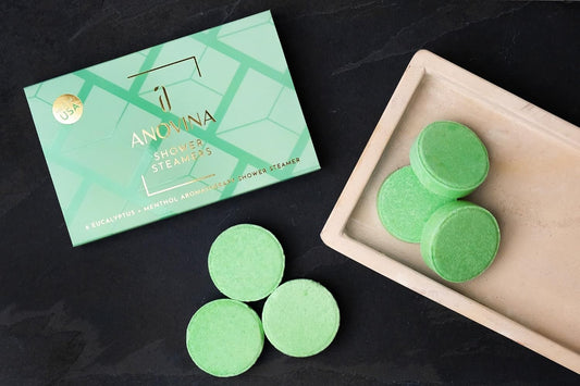Anovina Lavender Shower Steamers USA Made – Calming Aromatherapy Shower Bombs – Relaxation & Self-Care – Lavender Gifts for Women and Calming Gifts for Women, Perfect for Home & Holiday Wellness