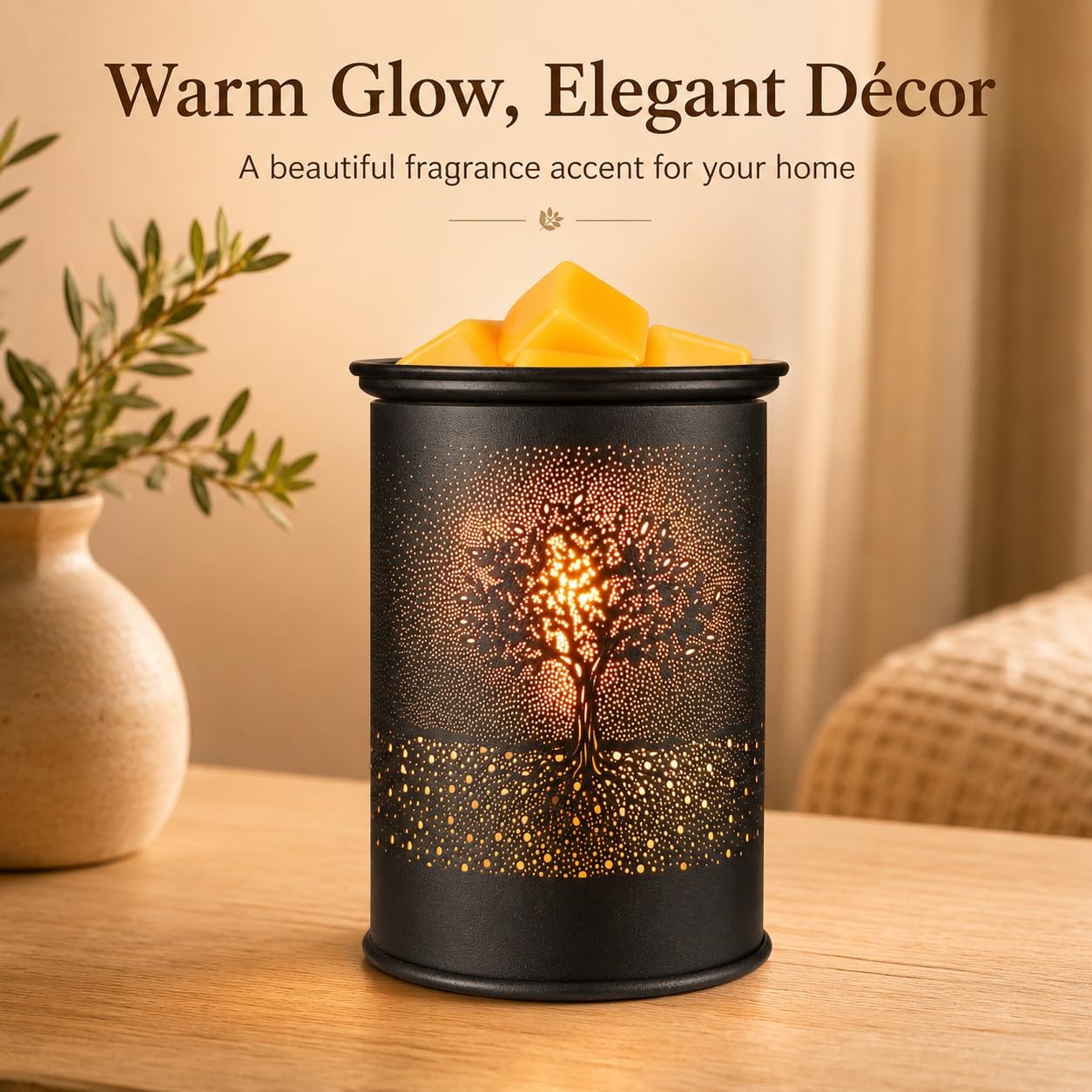 kobodon Wax Melt Warmer Metal Wax Warmer for Scented Wax Electric Fragrance Candle Oil Burner 2 in 1 Wax Melts as Gifts for Moms Grandma Women Girls(Sunflower)