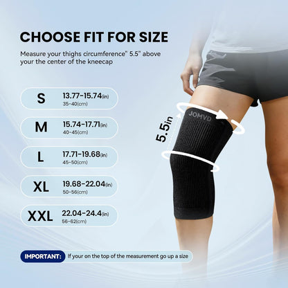 JOMVD Knee Compression Sleeve for Arthritis Pain – Knee Brace for Knee Pain Relief, Meniscus Tear, Inflammation, Circulation, Swelling & Injury Recovery – Anti-Slip Breathable Support for Women & Men,Medium