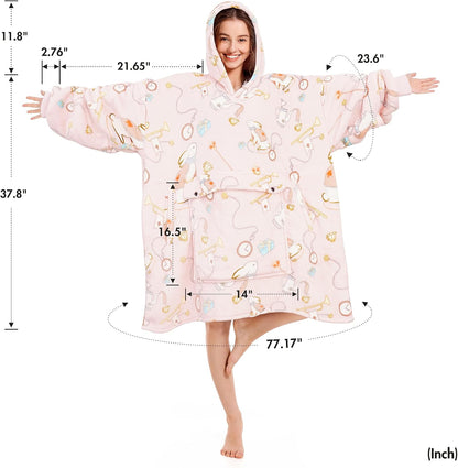 Narecte Cozy Oversized Blanket Hoodie Wearable Blanket Adults Soft Hooded Blanket Hoodie Birthday Gifts for Women Christmas - Colors A