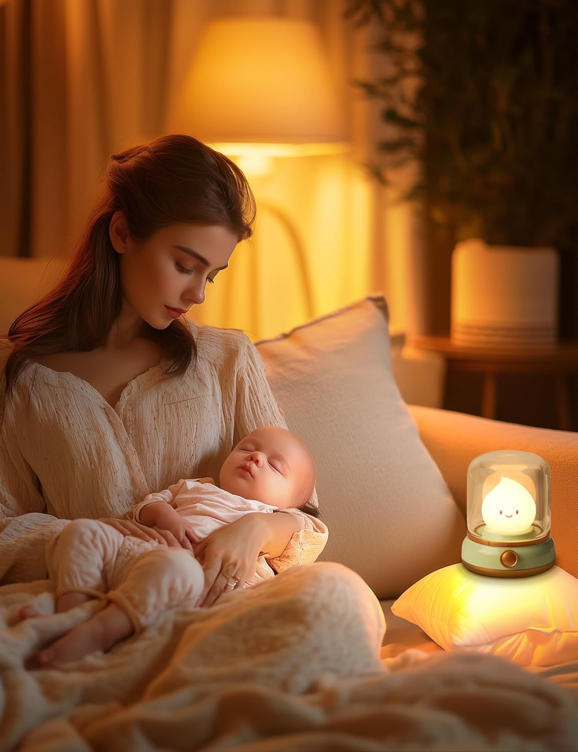 WANIDEA Flameless Candles Lamp, Led Candles,Cute Kerosene Lamp,Silicone Flame Amber Light,Adjustable Dimmable Rechargeable Night Light for Kids,Girls,Teenager Kids Bedroom Christmas
