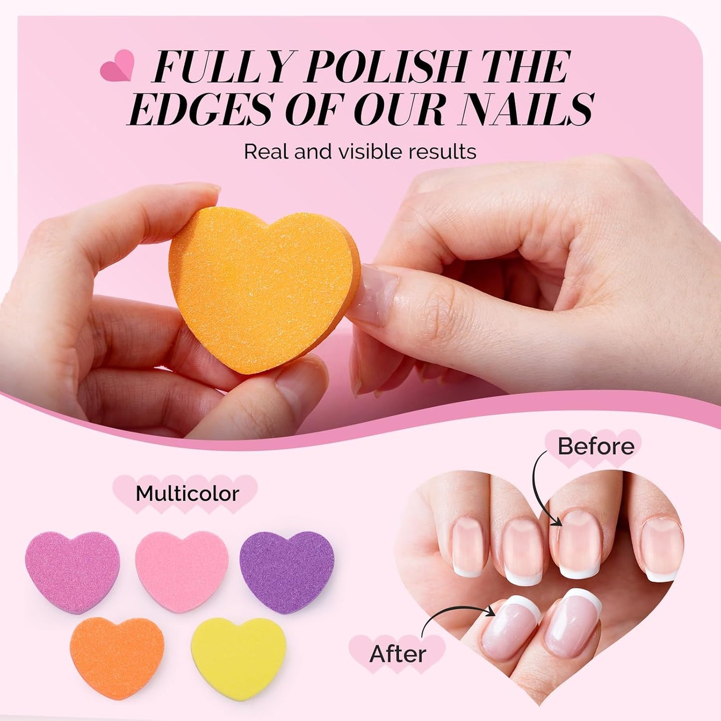 MelodySusie 16Pcs Professional Nail Buffer Kit,Nail Files and Buffers,Nail Buffer Block,Nail Brush, Nail File Buffers Kit for Natural Nails,DIY,Home Use,Salon（100/180 Grit）