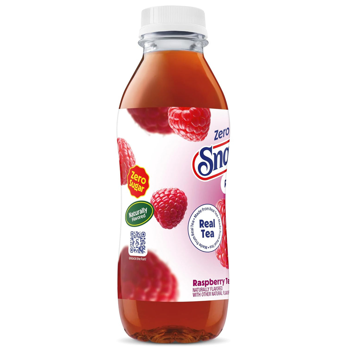 Snapple Zero Sugar Raspberry Tea, 16 fl oz recycled plastic bottle, Pack of 12