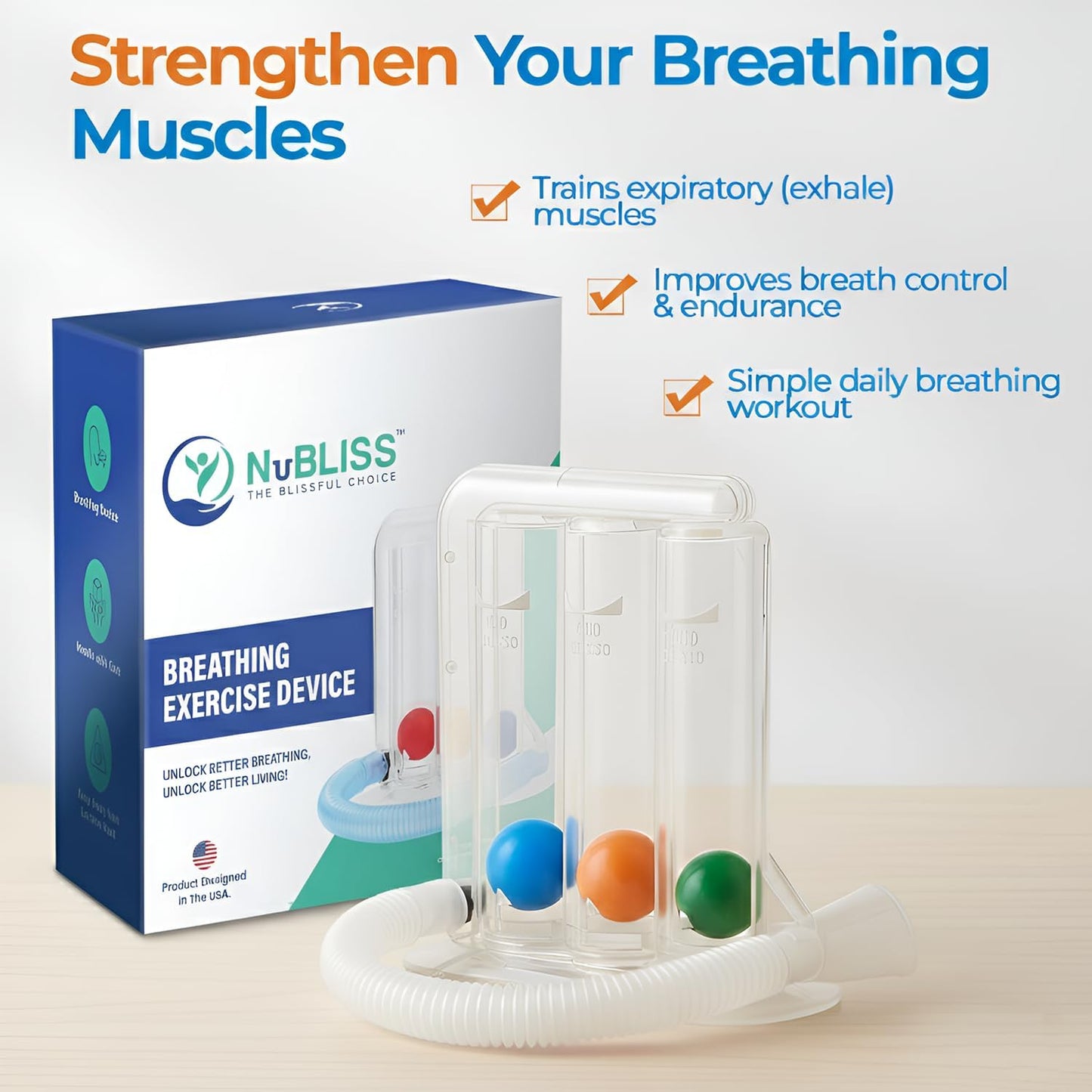 Nubliss Vitality Trainer with Adjustable Resistance Settings for Enhanced Control, Strength and Stamina, Exercise Trainer, Easy to Clean - 2.0