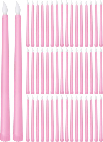 Treela 72 Pcs Flameless LED Taper Candles Battery Operated Candles Bulk 11 Inch Flickering Fake Candlesticks with Warm Light for Valentines Day Church Wedding Party Battery Not Included(Classic,Ivory)
