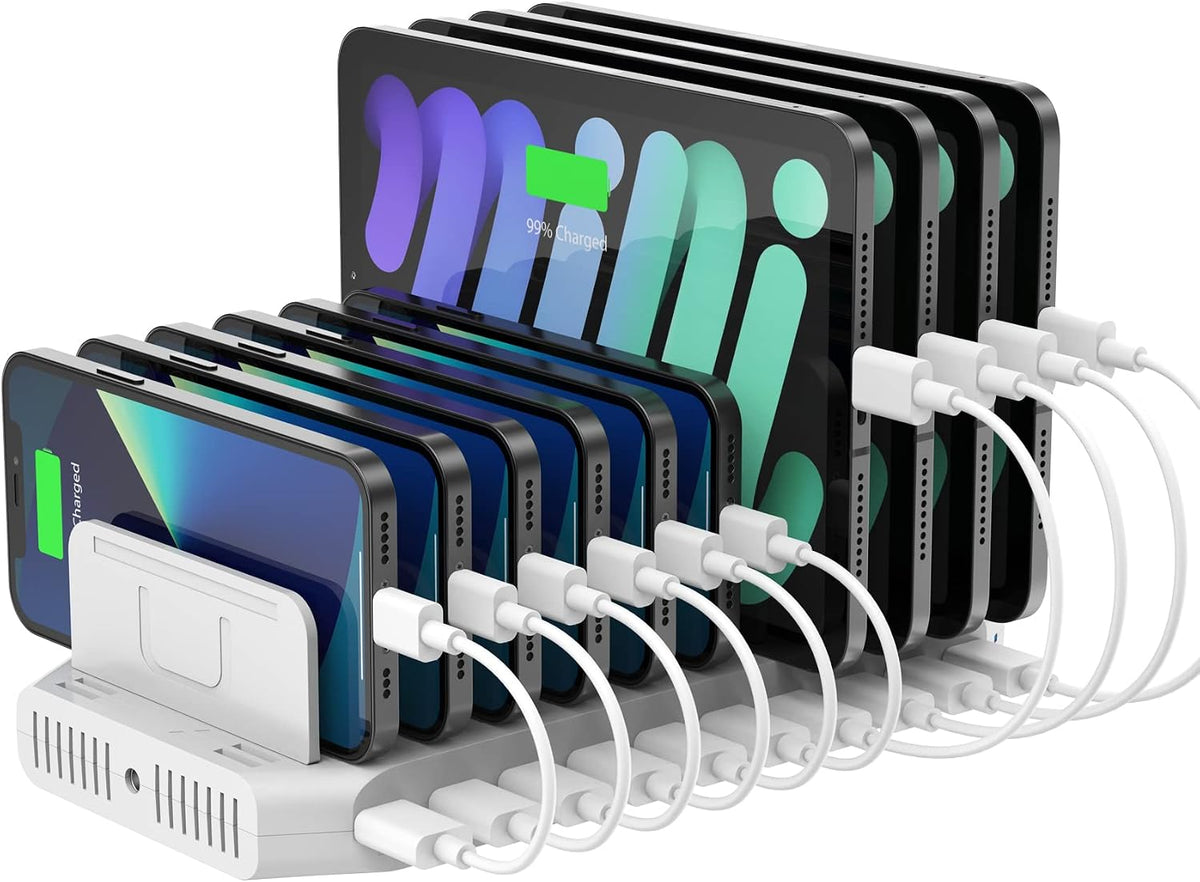 Unitek 10-Port Charging Station, USB Charger Organizer for Multiple Device