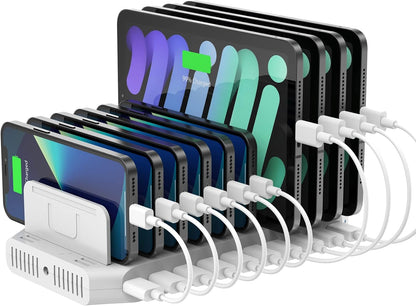Unitek 10-Port Charging Station, USB Charger Organizer for Multiple Device
